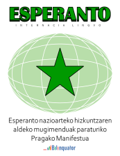 . Esperanto nazioarteko hizkuntzaren aldeko mugimenduak paraturiko Pragako Manifestua